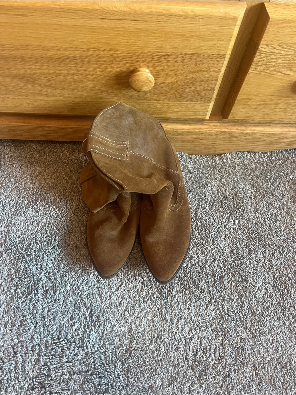 Women’s Brown Suede Ankle Boots - Classic Western Style